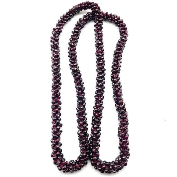 Unbranded Jewelry - Purple Glass Beaded Necklace Clusters Classic Career Cosplay LARP